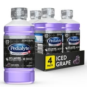 Pedialyte AdvancedCare Plus Iced Grape Liquid, 12 fl oz Bottle (Count 4)