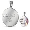 thumbnail image 4 of Pray Always Scripture Necklace Circle Pendant Stainless Steel or 18k Gold 18-22", 4 of 8