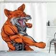 thumbnail image 1 of Ambesonne Fox Shower Curtain, Muscular Sports Fox Mascot, 69"Wx84"L, Orange Grey White, 1 of 3