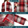 thumbnail image 3 of PAVILIA Red Green Plaid Fleece Wearable Blanket with Sleeves for Adults Women Men, Soft Warm Full Body Wrap Throw, Sweatshirt Pocket, Cozy Pullover Robe Blanket with Arm, Gifts for Christmas Mom Wife, 3 of 9