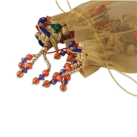 

Novica-NOVICA Set of 5 Handmade Cotton Blend Dancing Peacocks Ornaments (India)