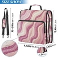 thumbnail image 2 of FORMRS Zipper Binder with Shoulder Strap 2-inch Ring 500 Sheet Capacity File Bag, Pink Brown Pattern, 2 of 5