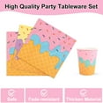 thumbnail image 6 of 100Pcs Ice Cream Party Supplies, Include Plates and Napkins, Cups, Plastic Cutlery, Ice Cream Theme Birthday Decorations, 6 of 8