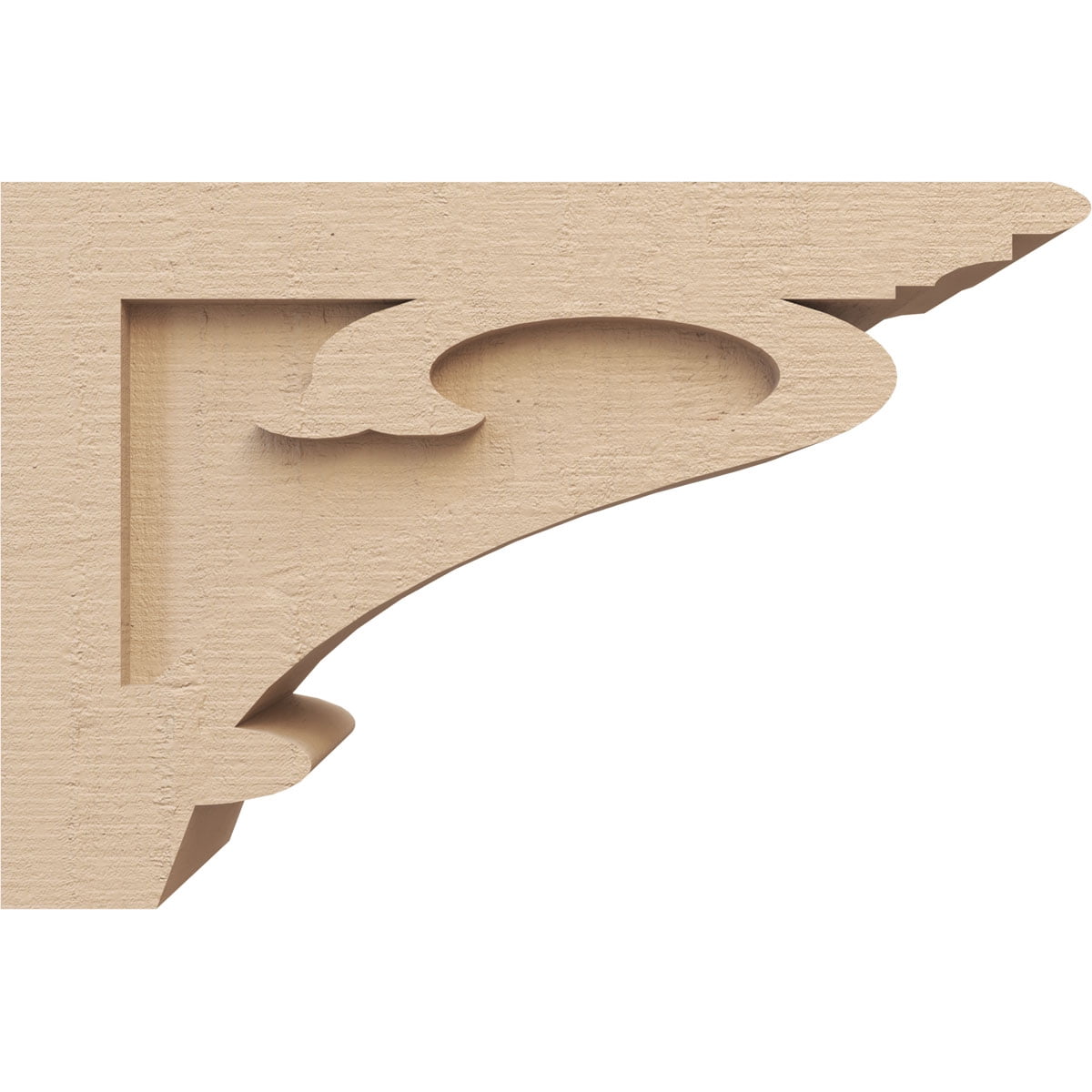 5"W x 15"D x 10"H Classic Mayflower Rough Cedar Woodgrain TimberThane Corbel, Primed Tan