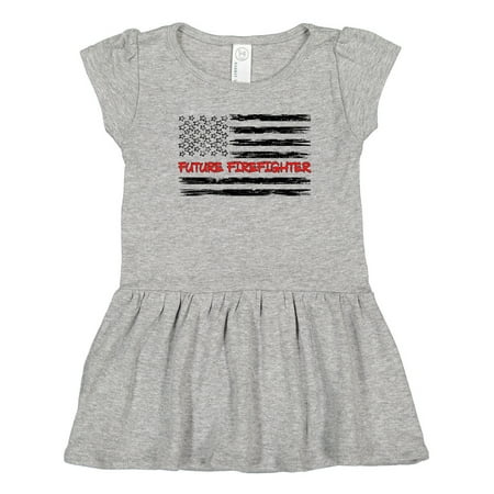 

Inktastic Future Firefighter- Distressed Flag Gift Toddler Girl Dress