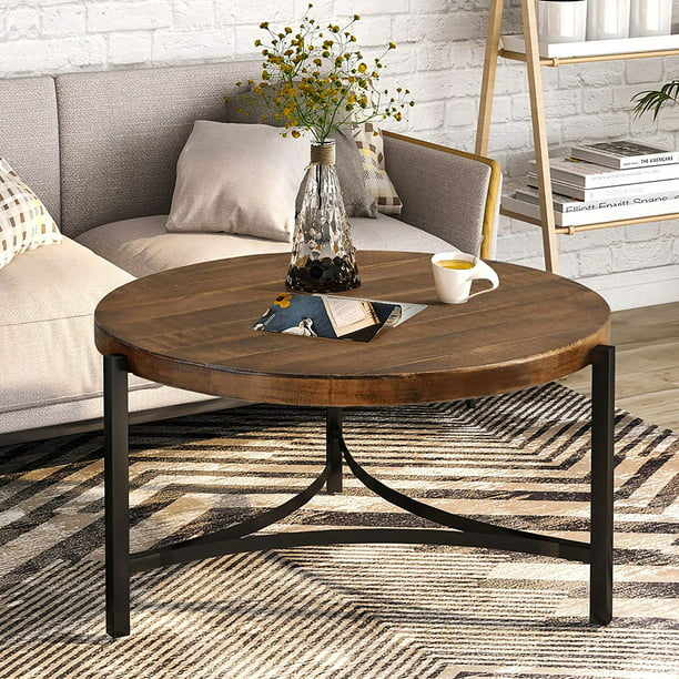 Round Coffee Table Rustic Style, Rustic Round Coffee Table