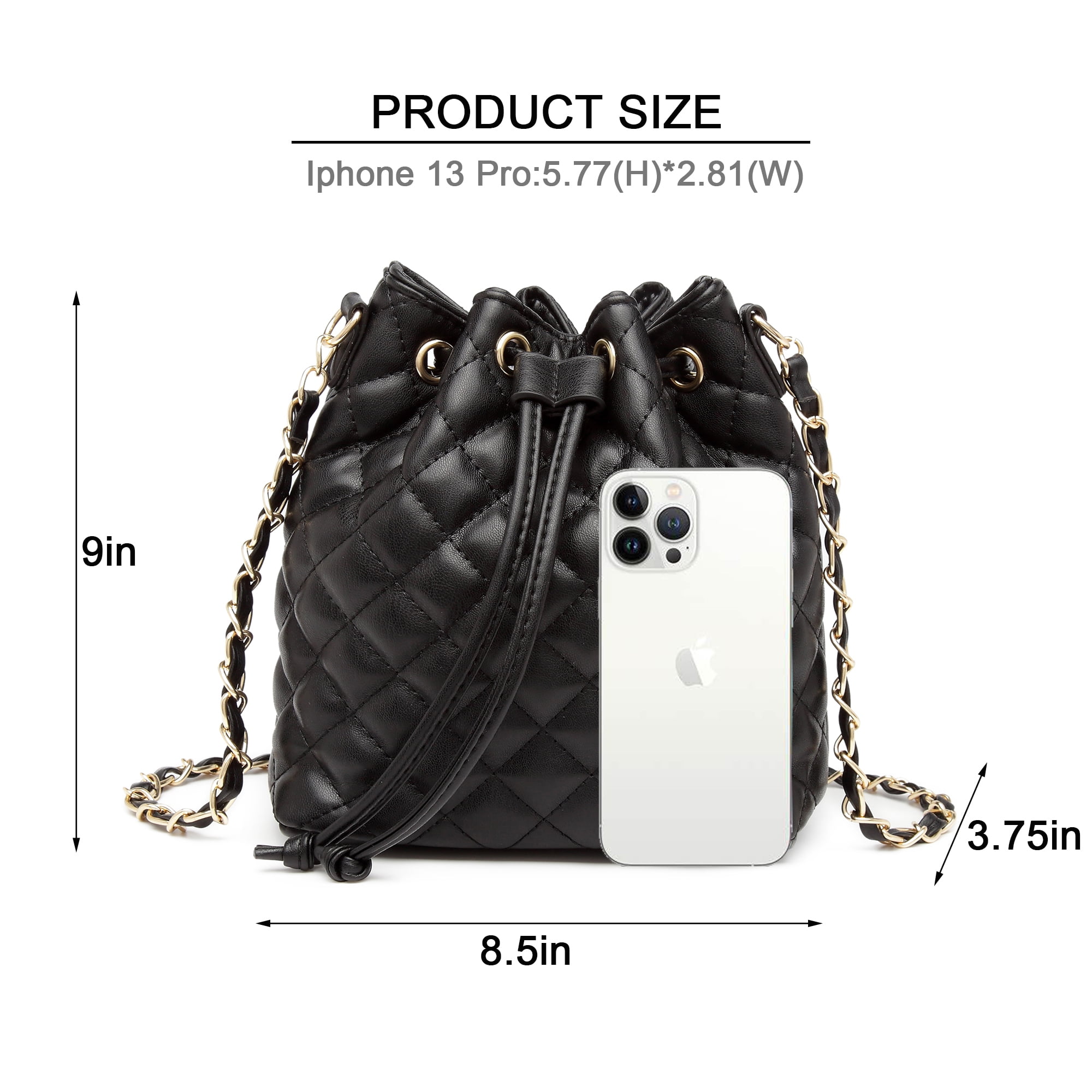 Poppy Quilted Women Handbags Purses Leather Tote Bag Satchel Wallet Set  2Pcs Chain Strap Shoulder Bag Classic