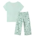 thumbnail image 2 of MyFav Women's Capri Pajama Sets Plus Size Sleepwear Top with Capri Pants 2 Piece Loungewear Set,Green Cat,2XL, 2 of 7