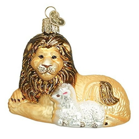 Old World Christmas Ornaments: Lion and Lamb Glass Blown Ornaments for Christmas