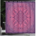 thumbnail image 3 of Ambesonne Retro Shower Curtain, Mandala Trippy Floral Boho, 69"Wx84"L, Dark Magenta Indigo, 3 of 4