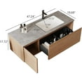 thumbnail image 5 of 48" Floating Bathroom Vanity with Sink, Modern Wall Mounted Vanity Bathroom Storage Cabinet with Gray Sintered Stone Top White Ceramic Basin, Light Wood, 5 of 6