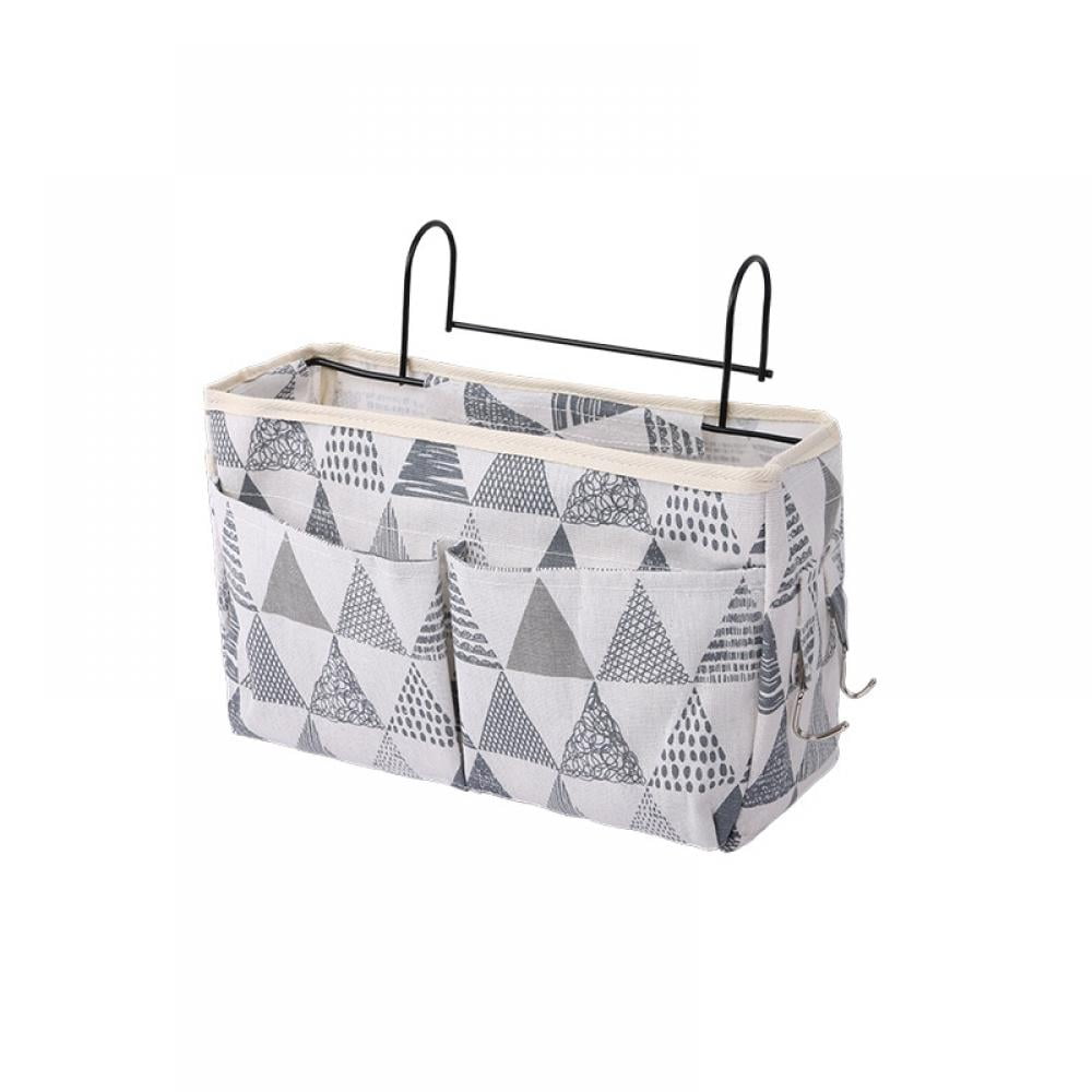 Bedside Organizer Caddy Hanging with Hook, Bed Storage Pocket for Dorm