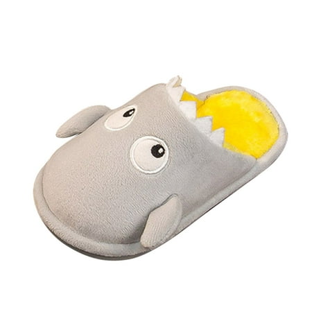 

AIMAOMI Fashion Cute Autumn And Winter Boys And Girls Slippers Flat Bottom Lightweight Soft And Comfortable Warm Solid Color Cartoon Monster H