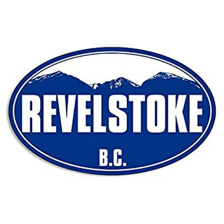 Blue Mountain Oval REVELSTOKE Sticker Decal (snow ski skiing resort) Size: 3 x 5