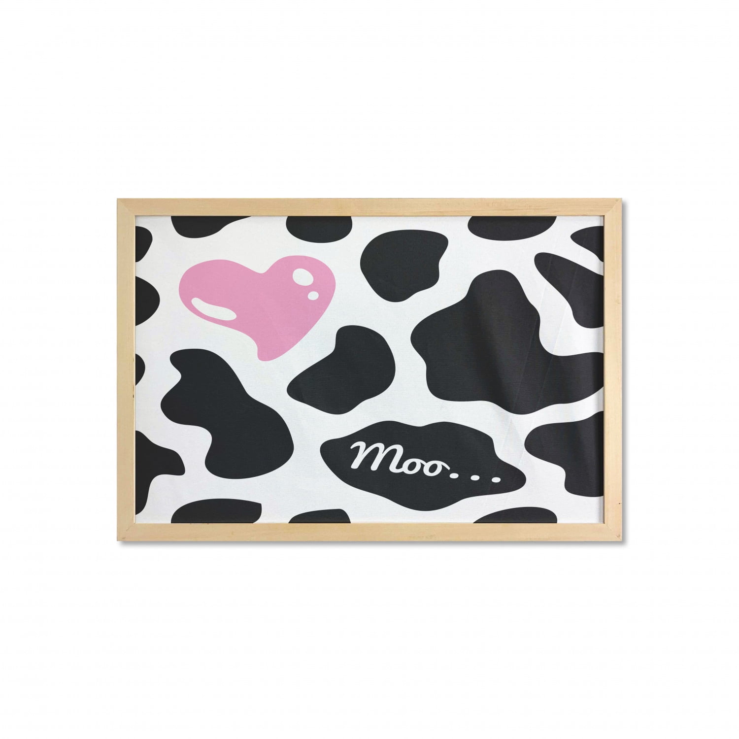 Cow Print Wall Art with Frame, Camouflage Hide Skin Pattern in Pastel ...