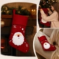 thumbnail image 4 of Kbndieu Red Felt Christmas Stockings, Embroidered Xmas Stockings Santa, Snowman, Reindeer Xmas Character, Christmas Hanging Ornament for Family Holiday Season Decor, 4 of 6