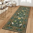 thumbnail image 6 of Garvee 2'x6' Floral Animal Print Runner Rug Washable Rugs, Low Pile Stain Resistant Rug Botanical Bird Soft Carpet for Hallway Bedroom Kitchen, Green, 6 of 7