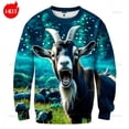 thumbnail image 1 of Sudadera con capucha con estampado 3D de cabras gritando de Harajuku, sudadera con cuello redondo con gráfico de ovejas, sudadera con capucha divertida para niños, sudadera con cuello redondo, 1 of 5