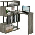 thumbnail image 6 of HomeStock Timeless Trends L-Shape Computer Desk with Shelves, Modern Corner Desk with Storage for Home Office, Large Gaming Workstation, Sturdy Writing Table-Finish:French Oak/Black,Tier:5 Tier, 6 of 10