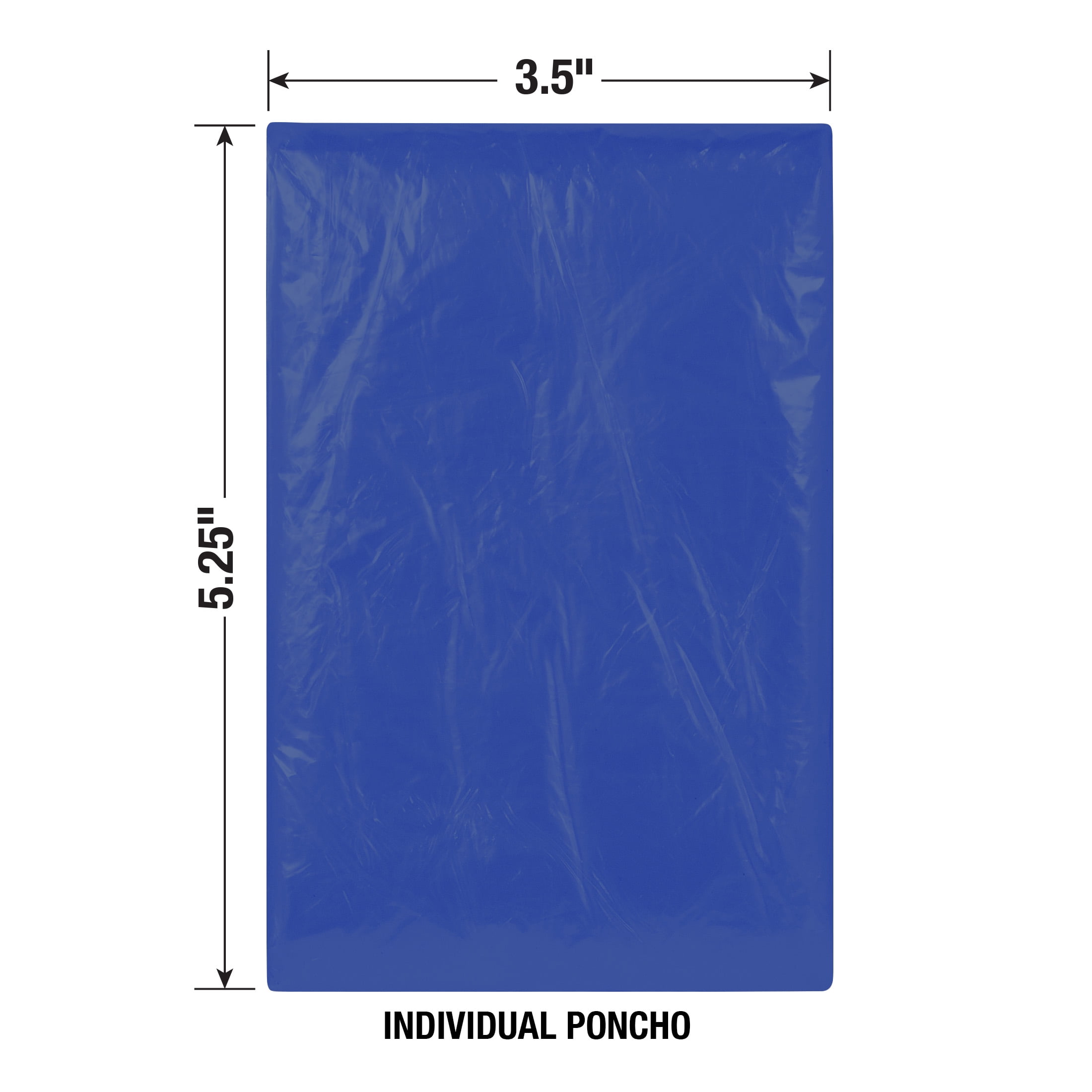 Ozark Trail Emergency Rain Ponchos, Blue, 100 Count