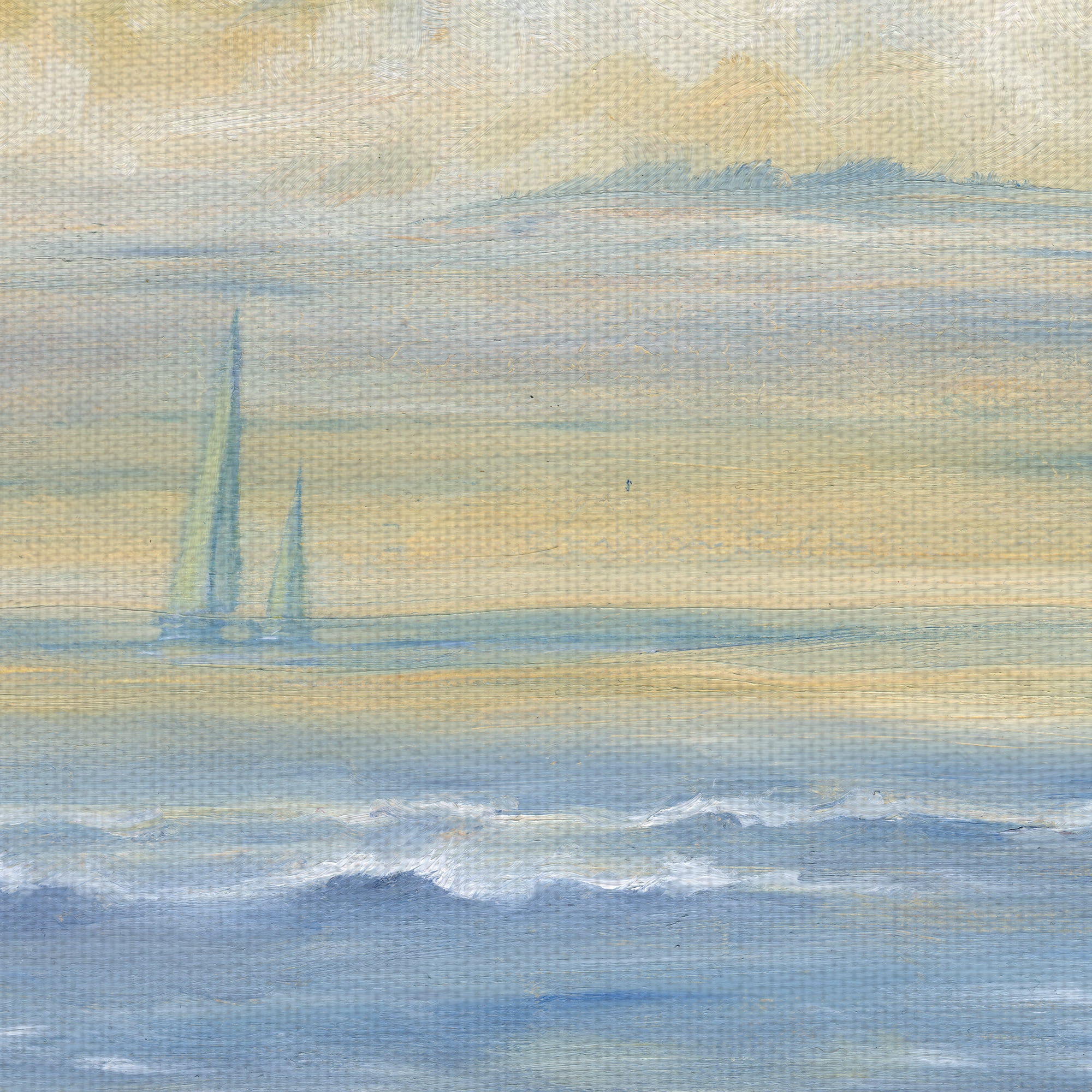 Masterpiece Art Gallery Misty Morning Coastal Sail by Paul Brent Canvas Art 30" x 40"