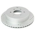 thumbnail image 5 of TRQ Brake Performance Rotor & Ceramic Pad Rear Kit w/Fluids for Xterra Frontier BKA21524 Fits select: 2005 ,2008-2015 NISSAN XTERRA, 5 of 6