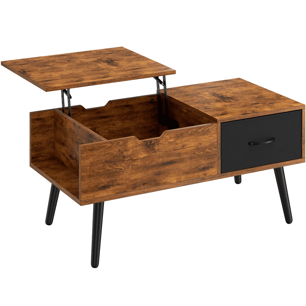 Alden Design Lift Top Coffee Table with Hidden Compartment & 2
