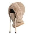 thumbnail image 7 of 3 in 1 Women's Beanie Hat with Scarf and Face Mask, Warm Knit Fleece Lined Balaclavas Winter Hats for Women Cold Weather Outdoor 2026 Knitted Cold Weather Balaclava Hood Caps,Khaki, 7 of 7
