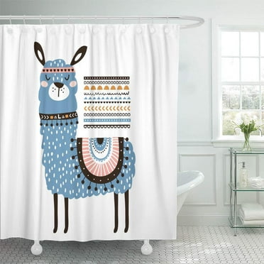 KSADK Lama Cute Cartoon Llama Tribal Childish for Nursery Kids Shower Curtain Bathroom Curtain 60x72 inch