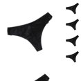thumbnail image 3 of Sonducket Bragas de tiro bajo Tanga ropa interior de mujer Tanga bragas sin costura diseño de encaje lavable Sexy elasticidad señora ropa de Negro METRO 10piezas, 3 of 6
