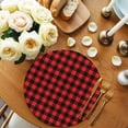 thumbnail image 2 of Black Red Plaid Round Placemats for Dinning Tables,Heat-proof Braided Table Mats 13 Inch,Vintage Rustic Buffalo Checked Gingham Washable Place Mat for Kitchen Restaurant Party Decor Table Setting, 2 of 9