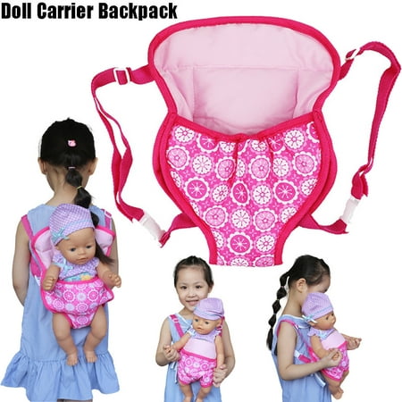 Mosunx Kids Backpack Schoolbag Doll Carrier Bag Flower Design for 18inch American