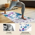 thumbnail image 4 of Purple Leaf Butterfly Pattern Hot Yoga Mat Towel Non Slip for Hot Yoga - Quick-Drying Yoga Mat Cover with 4 Corner Pockets with Travel Bag - Hot Yoga Towel Non Slip 70"x26", 4 of 6