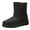 Black, variant on Women's Wide Calf Platform Snow Boots Slip On Waterproof Mid Calf Winter Booties Fleece Lined Warm Hiking Boots Black Size 8
