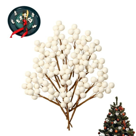 Christmas Berry pick,Artificial Picks Set,30pcs Decorative Berry Twigs for Xmas Tree Ornaments,QZS Holiday Wreath Making,and Festive Home Decor​