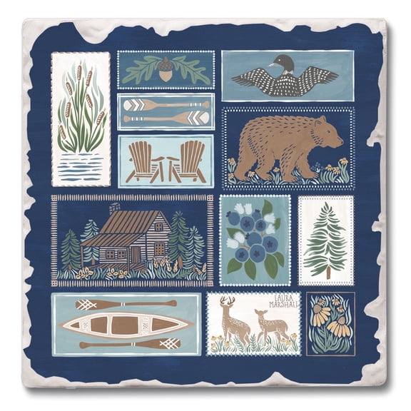 Thirstystone Lake Icons Single Tumbled Tile Stone Coaster Create Your Own Set