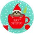 thumbnail image 1 of Sloth with Red Christmas Hat Round Area Rug Non-Slip Floor Mats Polyester Throw Rugs Floor Carpet for Door Entryway Bedrooms Living Room Decor, 27.6 X 27.6 Inches, 1 of 6