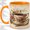 Orange, variant on Vintage Rose Tea Accent Mug, 11oz Ceramic Coffee Cup for Writers
