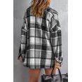 thumbnail image 1 of ABPHQTO Chaqueta camisera abotonada con estampado de cuadros gris de mujer L, 1 of 5