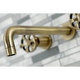 thumbnail image 4 of Kingston Brass KS8023RX Belknap Two-Handle 3-Hole Wall Mount Roman Tub Faucet in Antique Brass, 4 of 7