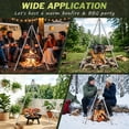 thumbnail image 6 of Walchoice Camping Tripod with 17” Grill Grate, Durable Stainless Steel Campfire Cooking Rack for Outdoor BBQ, Adjustable Height Firepit Rack Cooking Accessories Set, 6 of 7