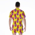 thumbnail image 2 of Purple Edm Pineapple Pattern Short Sleeve Men'S Rompers Casual Summer Jumpsuits Outfit, 2 of 4