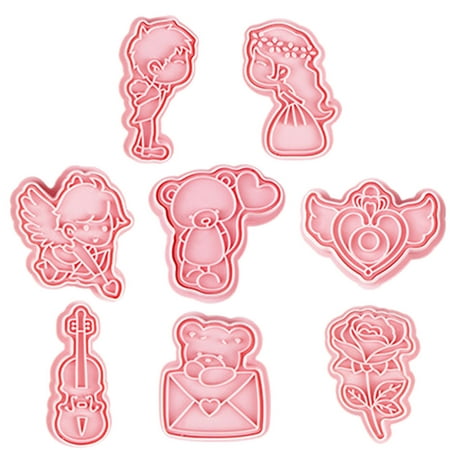 

8Pcs Cookie Mold Cookie Stamp Baking Molds Cookie DIY Mold Valentine s Day Baking Molds