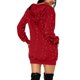thumbnail image 3 of Vestido corto de sudadera con capucha y bolsillos con estampado navideño para mujer informal a la moda Pompotops hdfakjf459, 3 of 5