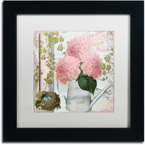 Trademark Fine Art "Chalet d'Ete Hydrangea" Canvas Art by Color Bakery White Matte, Black Frame