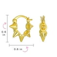 thumbnail image 5 of Bling Jewelry Womens Biker Cartilage Huggie Hoop SpikeEarrings Gold Plated Sterling Silver, 5 of 5
