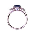 thumbnail image 2 of Star K� Three 3 Stone 8mm Round Created Sapphire Trillion Engagement Promise Comfort fit Ring, 2 of 9