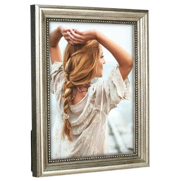 Malden 6.75" x 8.63" Plastic Wall picture frame, Silver