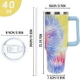thumbnail image 2 of 40oz Tumbler with Handle and Straw Tie Dye Tumbler Leak Proof Insulated Tie Dye Coffee Travel Mugs 40oz Tie-dye Tumbler with Handle Tie-dye Gifts for Women, 2 of 6