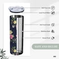 thumbnail image 6 of PAYOHTO vintage flower navy color 20 Oz Stainless Steel Mug Tumblers Cup for Men Women Insulated Slim Thin Travel Tumbler, 6 of 7
